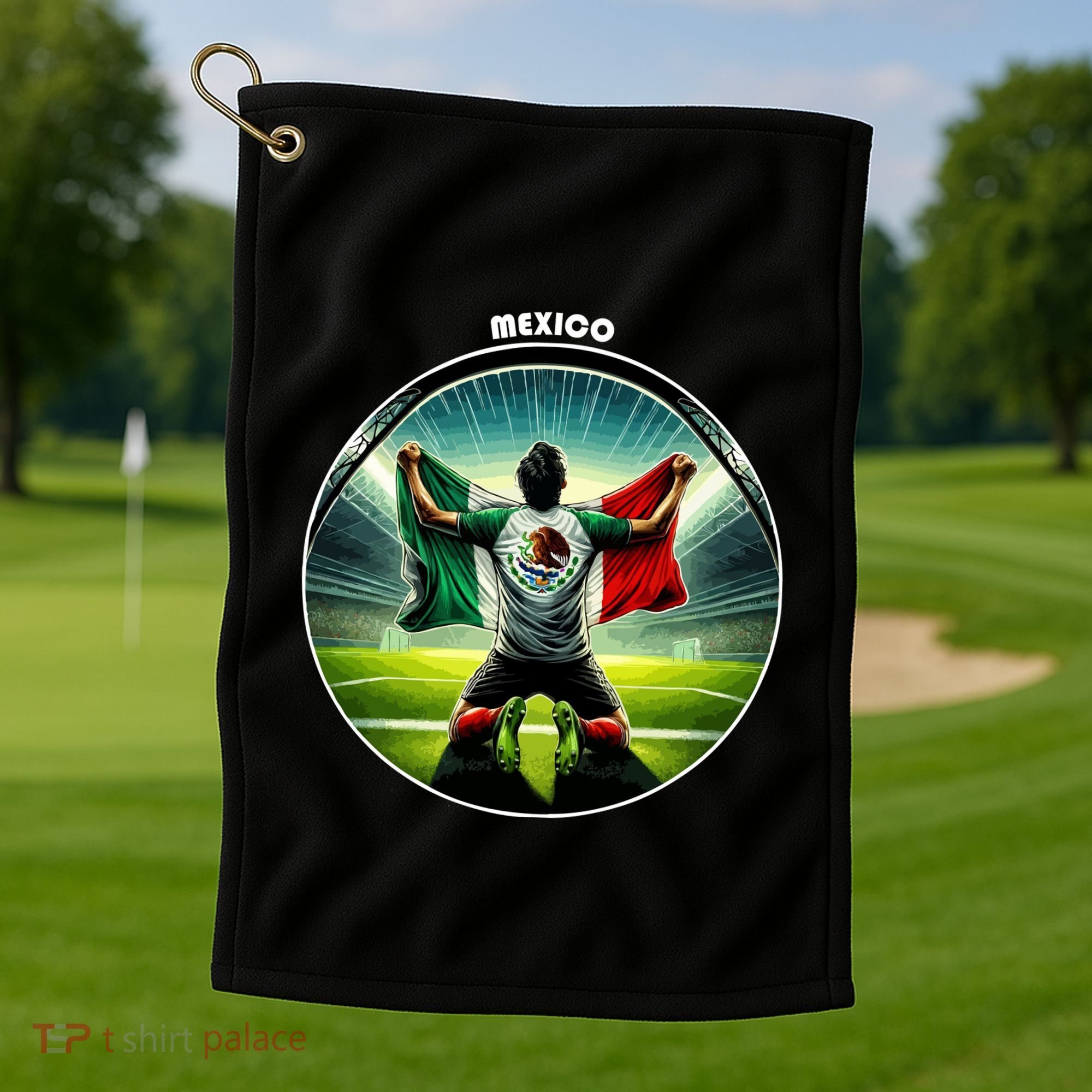 Cool Mexico National Soccer Team With Flag Golf Towel