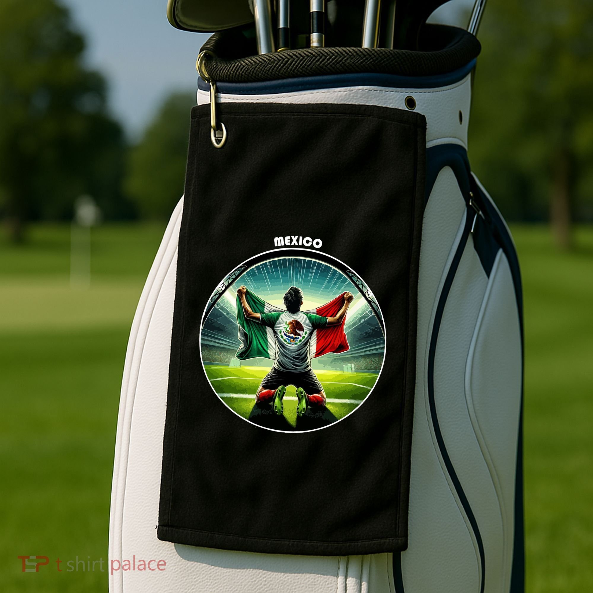 Cool Mexico National Soccer Team With Flag Golf Towel