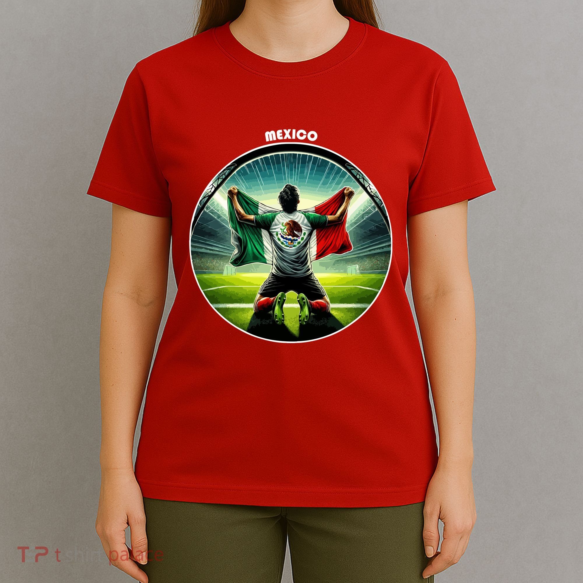 Cool Mexico National Soccer Team With Flag T-Shirt
