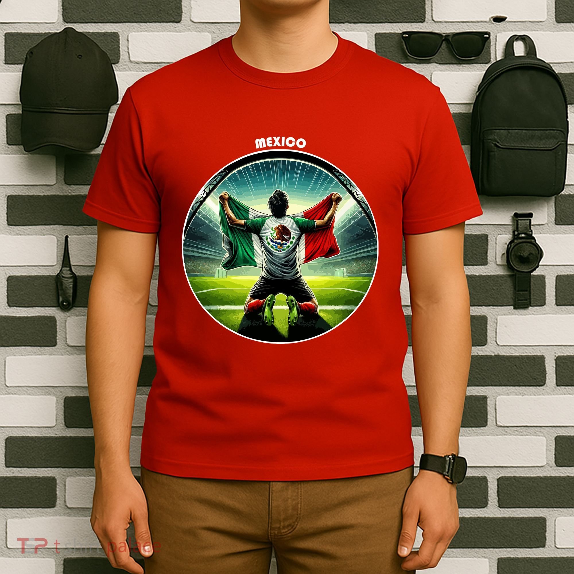 Cool Mexico National Soccer Team With Flag T-Shirt