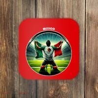Cool Mexico National Soccer Team With Flag Coaster thumb 0