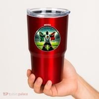 Cool Mexico National Soccer Team With Flag Tumbler thumb 2