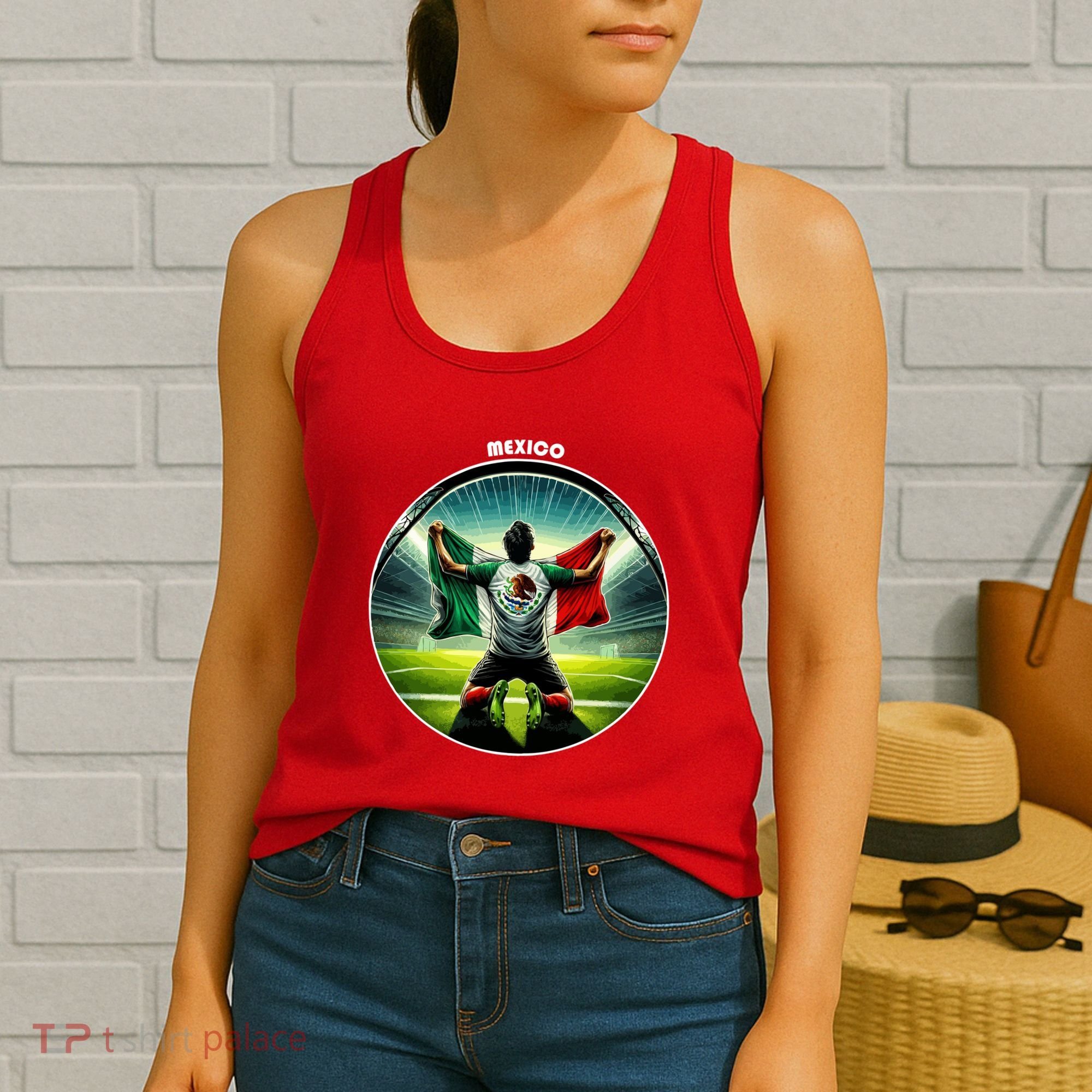 Cool Mexico National Soccer Team With Flag Women's Tank Top