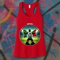 Cool Mexico National Soccer Team With Flag Women's Tank Top thumb 3