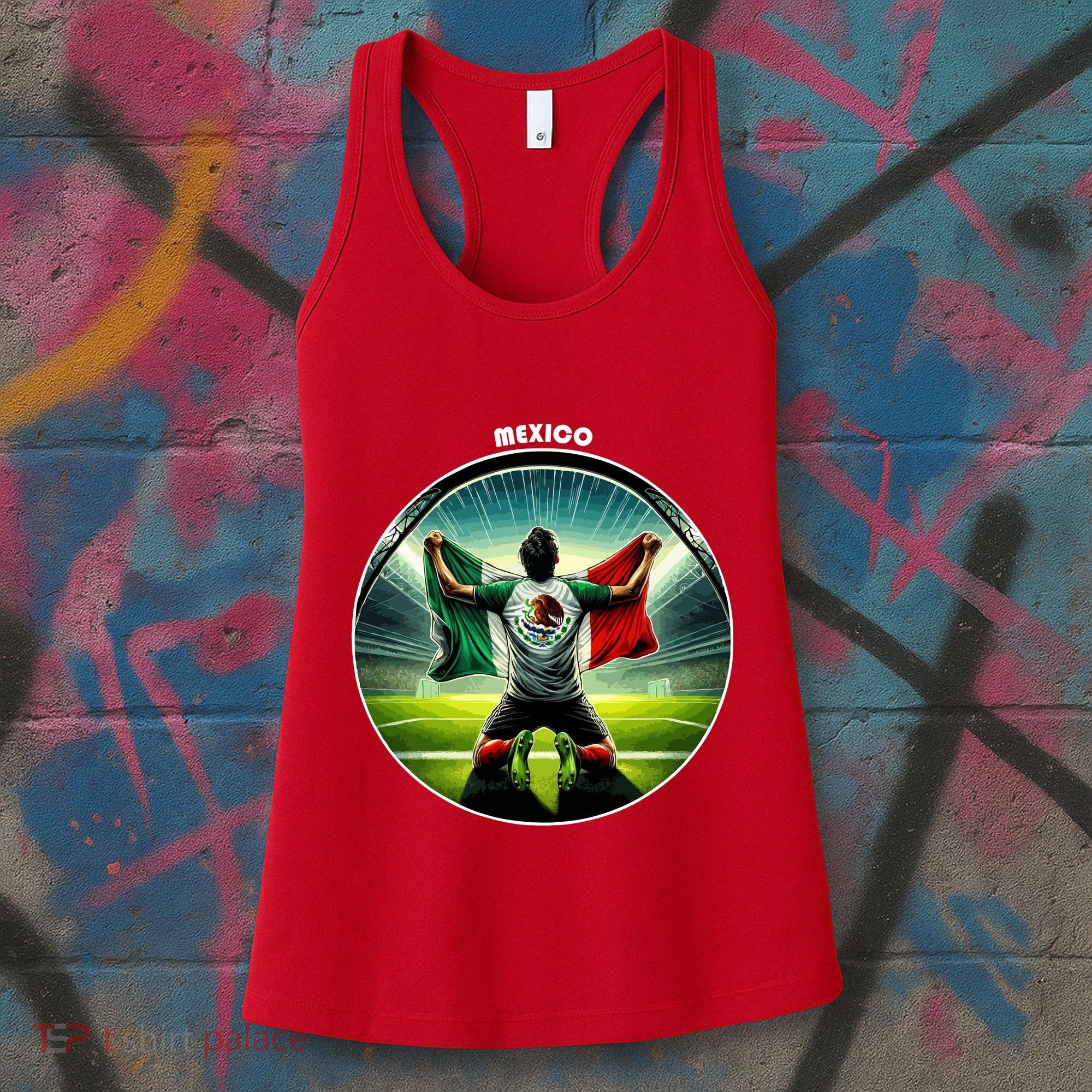 Cool Mexico National Soccer Team With Flag Women's Tank Top