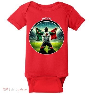 Cool Mexico National Soccer Team With Flag Baby Bodysuit
