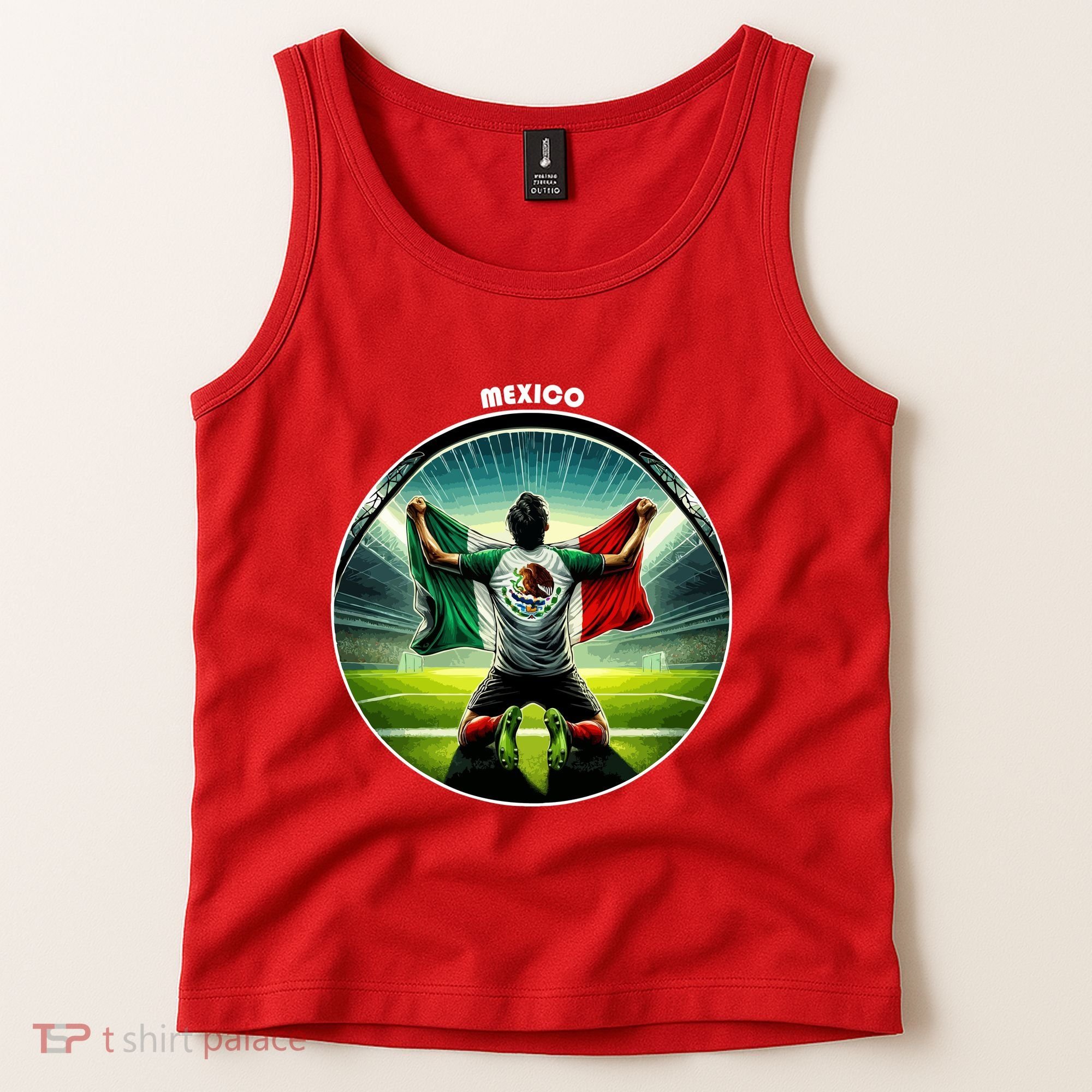 Cool Mexico National Soccer Team With Flag Tank Top