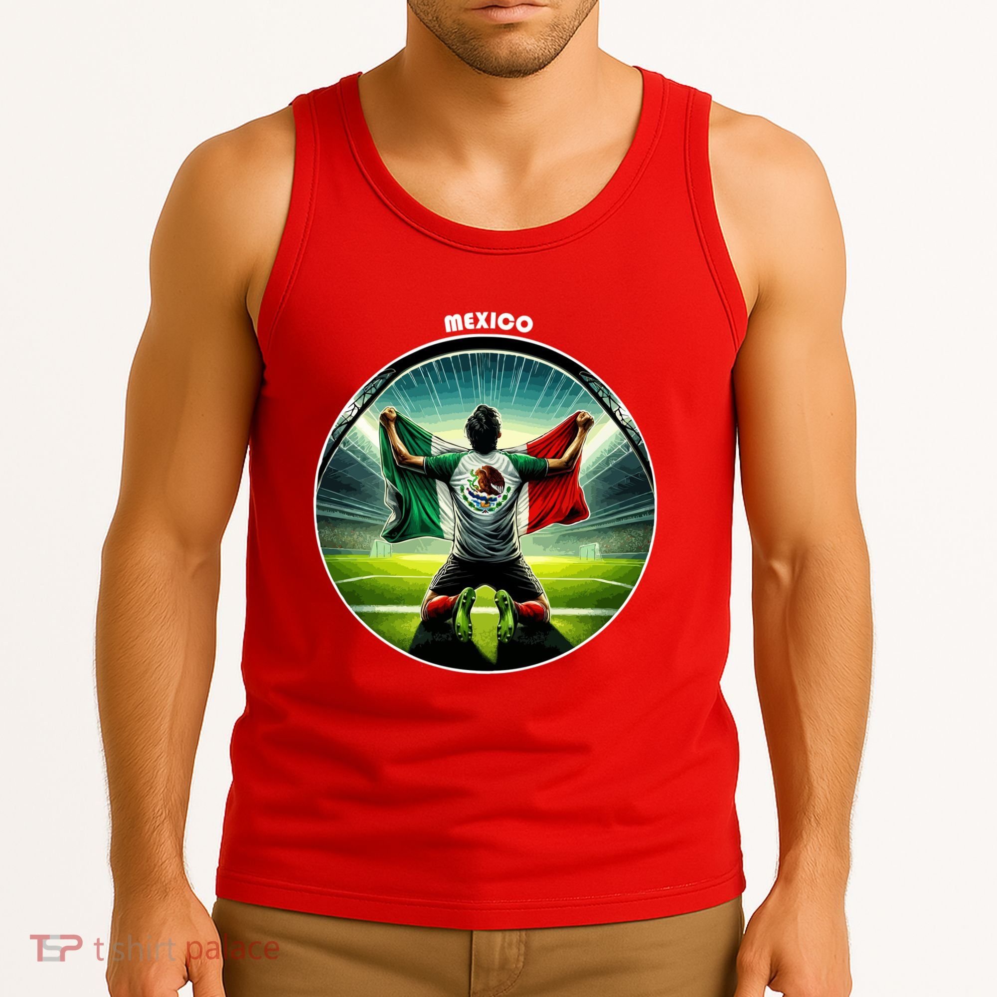 Cool Mexico National Soccer Team With Flag Tank Top