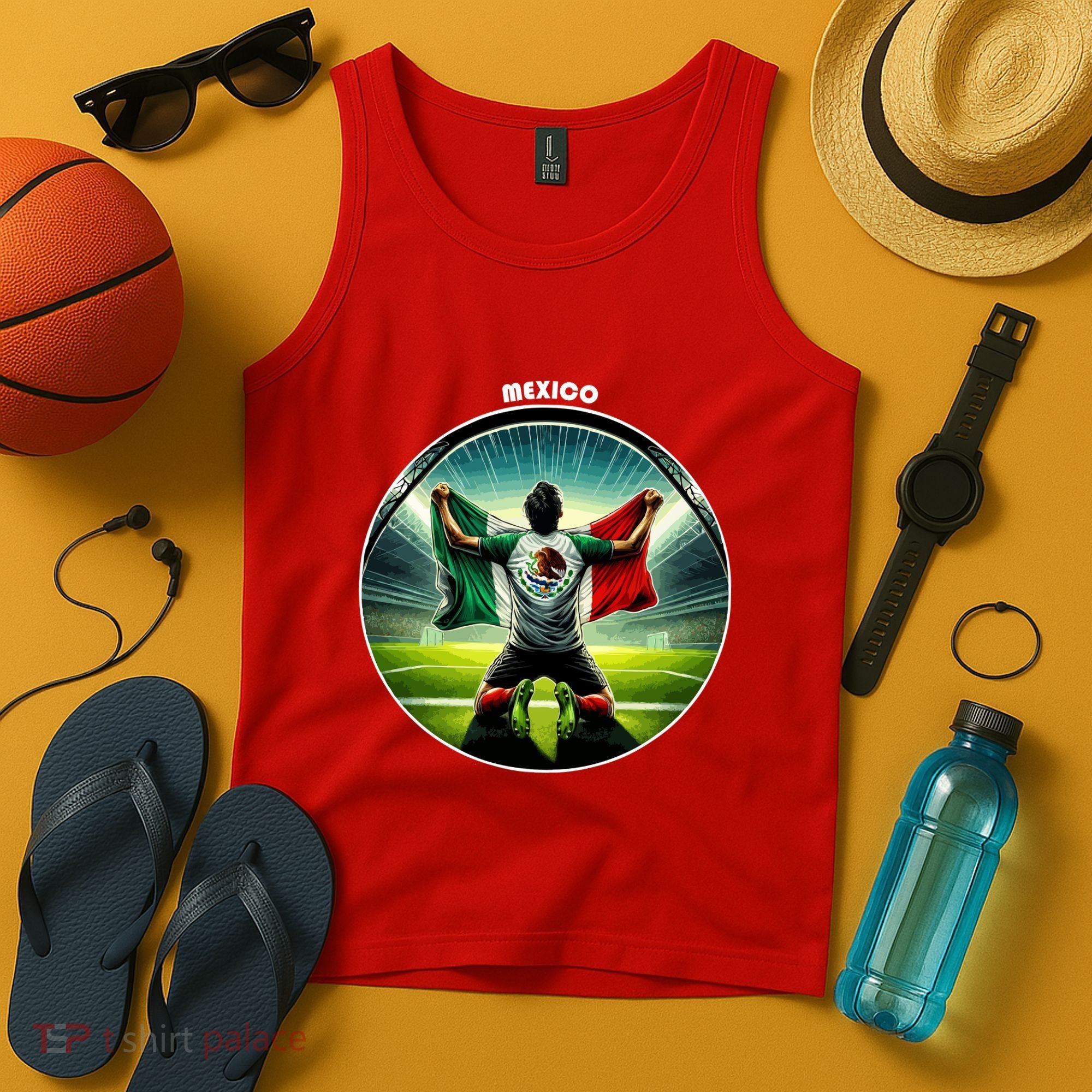 Cool Mexico National Soccer Team With Flag Tank Top