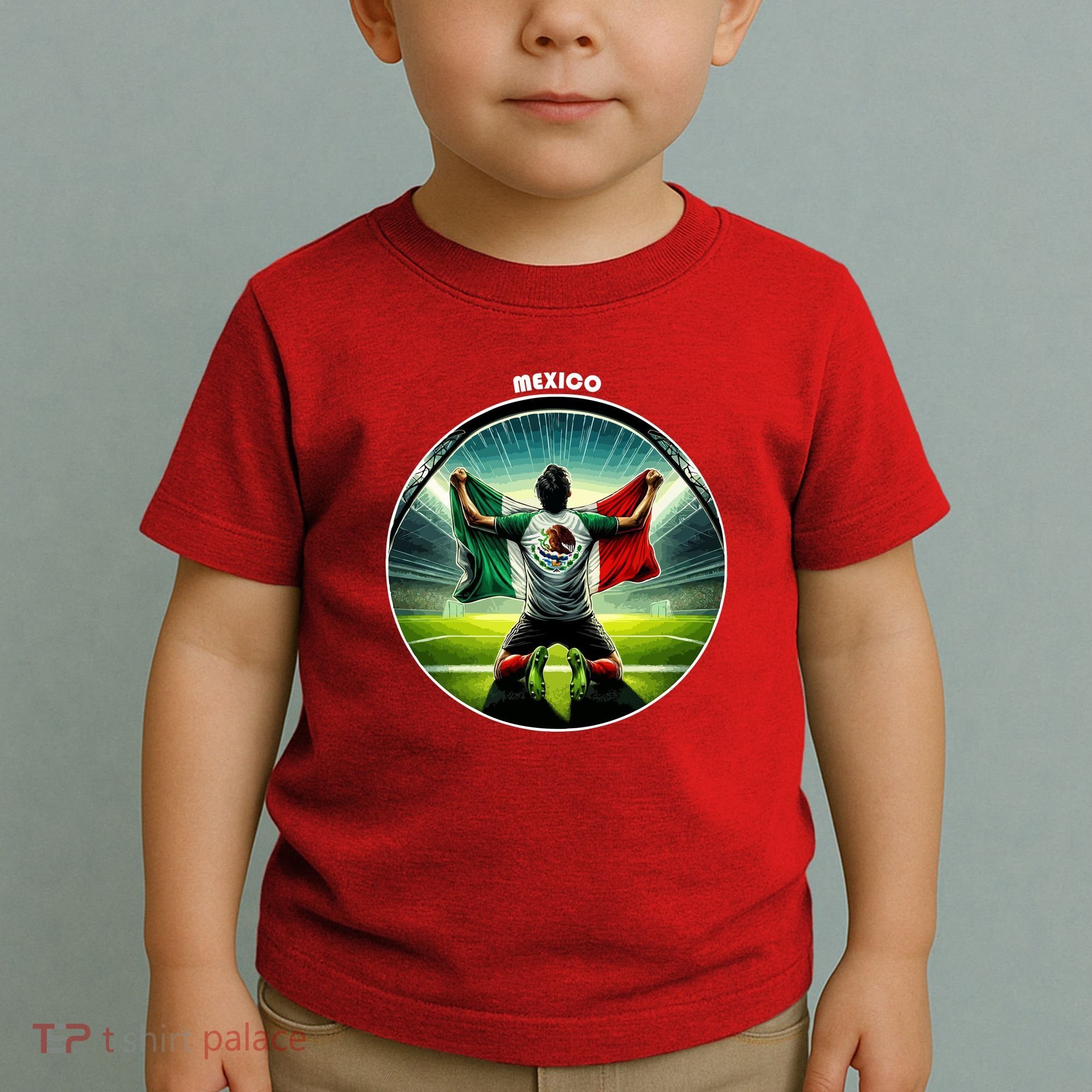 Cool Mexico National Soccer Team With Flag Toddler T-Shirt