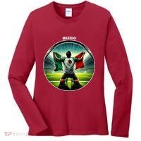 Cool Mexico National Soccer Team With Flag Women's Long Sleeve Shirt thumb 0