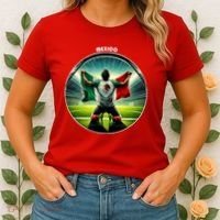 Cool Mexico National Soccer Team With Flag Women's T-Shirt thumb 2