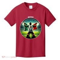 Cool Mexico National Soccer Team With Flag Kids T-Shirt thumb 0
