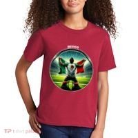 Cool Mexico National Soccer Team With Flag Kids T-Shirt thumb 2