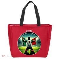Cool Mexico National Soccer Team With Flag Tote Bag thumb 0