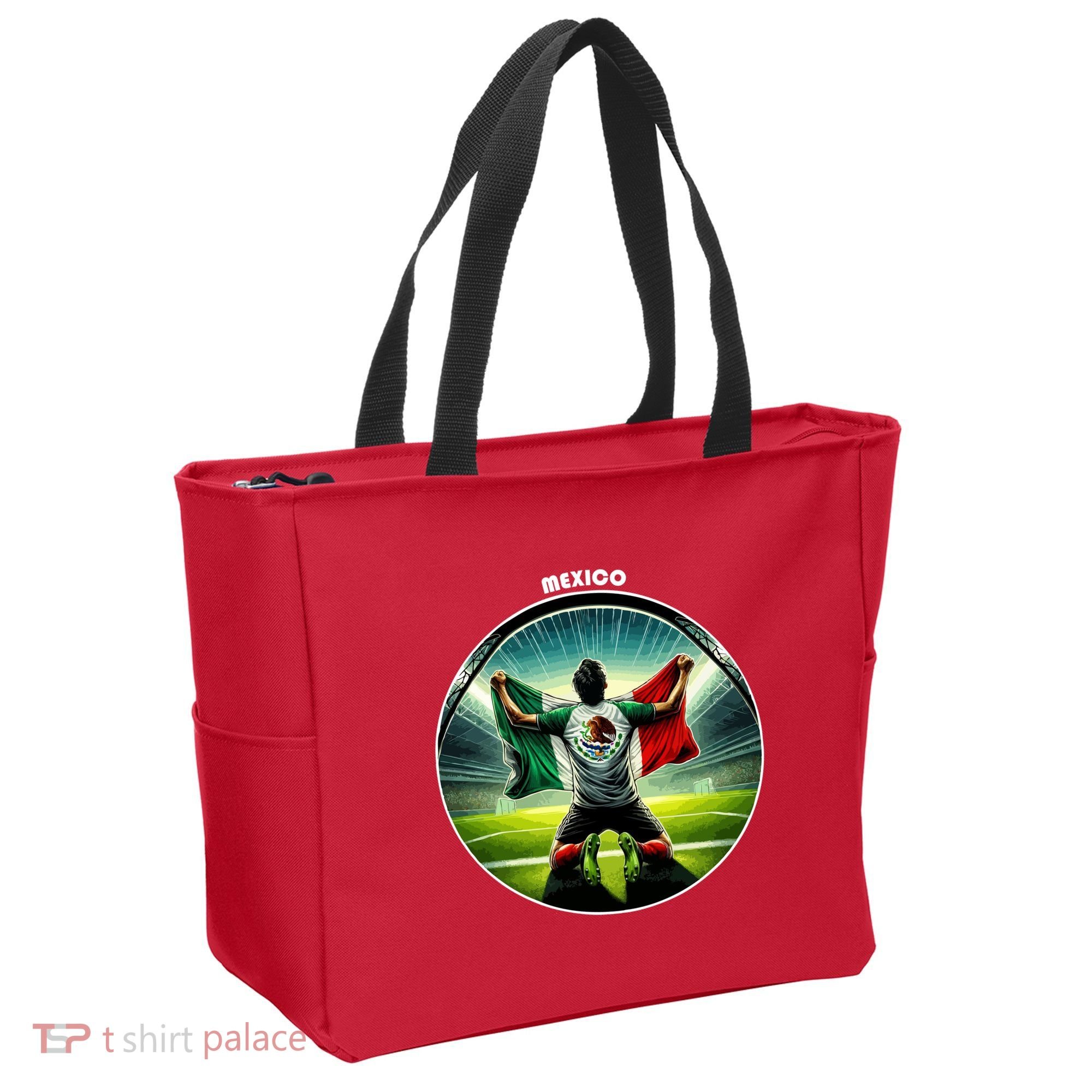 Cool Mexico National Soccer Team With Flag Tote Bag