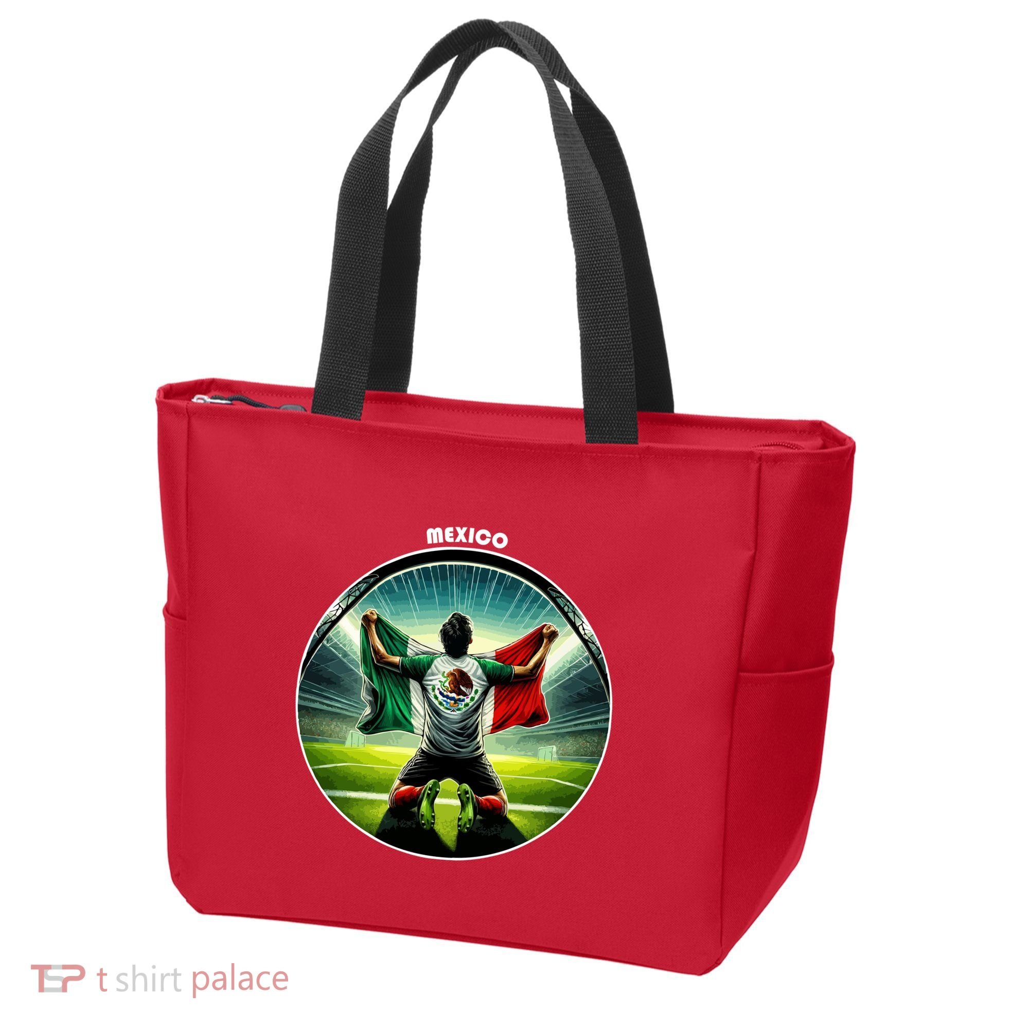 Cool Mexico National Soccer Team With Flag Tote Bag