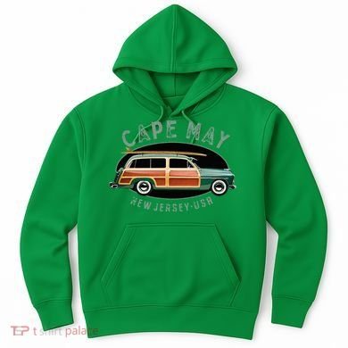 Cape May New Jersey Vintage Surfing Design Hoodie