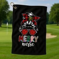 Cute Merry Nurse Christmas Golf Towel thumb 1