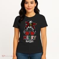 Cute Merry Nurse Christmas Women's T-Shirt thumb 4
