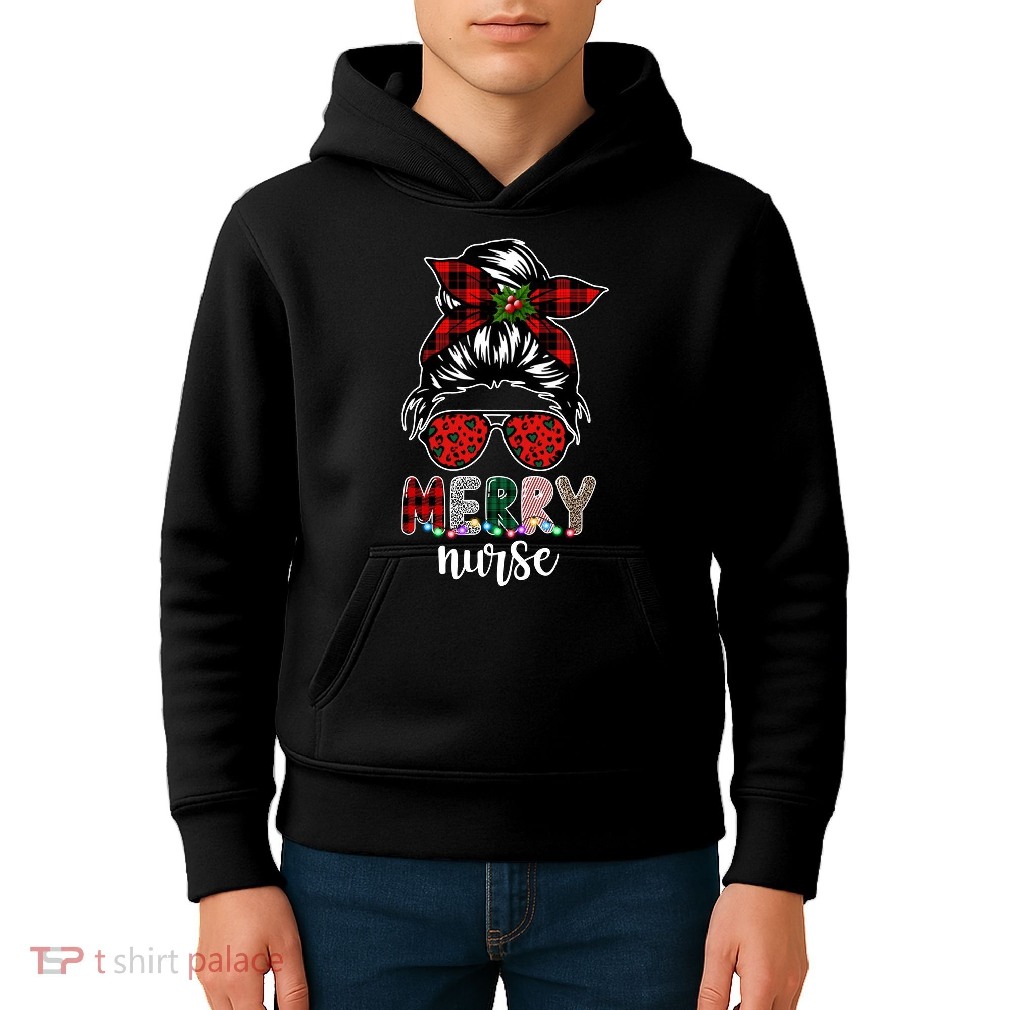 Cute Merry Nurse Christmas Kids Hoodie