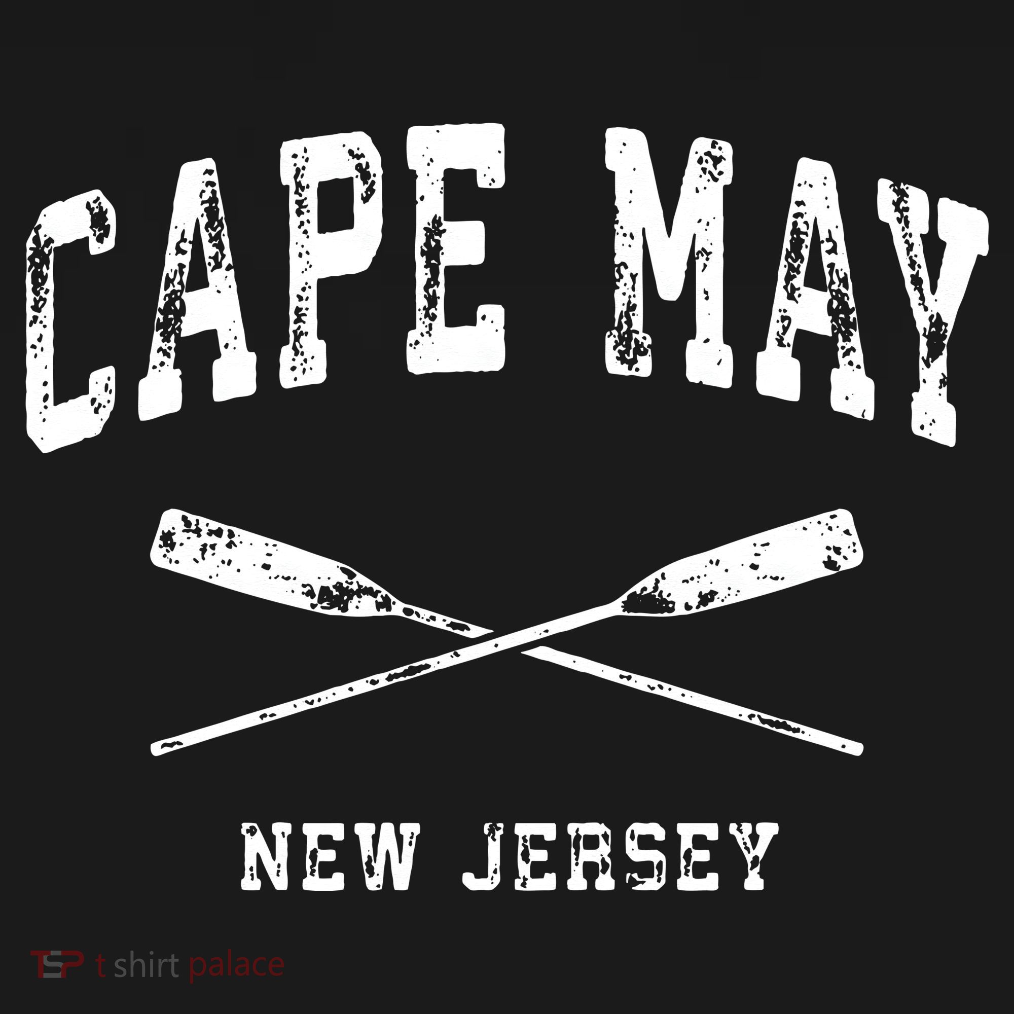 Cape May New Jersey Vintage Nautical Crossed Oars T-Shirt