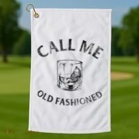 Call Me Old Fashionedcocktail Glass Golf Towel thumb 1