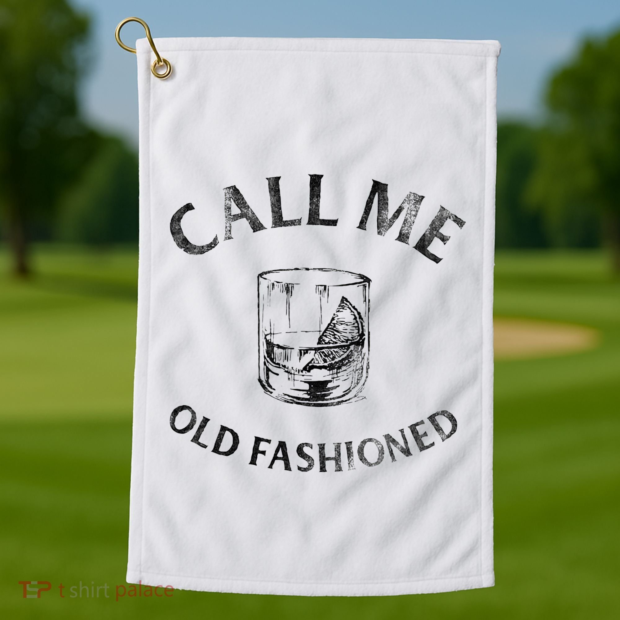 Call Me Old Fashionedcocktail Glass Golf Towel