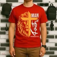 Christian Man Of God I Corinthians 16:13 Lion Cross T-Shirt thumb 6