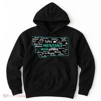 Cute map of Montana Helena Missoula Billings Kalispell Hoodie thumb 0