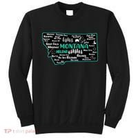 Cute map of Montana Helena Missoula Billings Kalispell Sweatshirt thumb 0