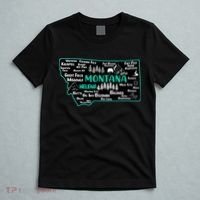 Cute map of Montana Helena Missoula Billings Kalispell T-Shirt thumb 5