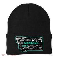 Cute map of Montana Helena Missoula Billings Kalispell Beanie thumb 0