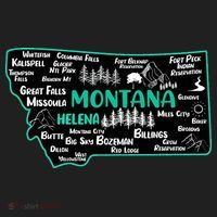Cute map of Montana Helena Missoula Billings Kalispell Beanie thumb 2