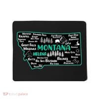 Cute map of Montana Helena Missoula Billings Kalispell Mousepad thumb 0