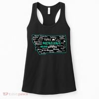 Cute map of Montana Helena Missoula Billings Kalispell Women's Tank Top thumb 0