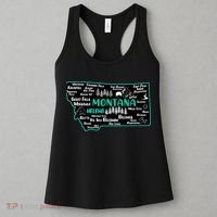 Cute map of Montana Helena Missoula Billings Kalispell Women's Tank Top thumb 3