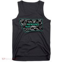 Cute map of Montana Helena Missoula Billings Kalispell Tank Top thumb 0