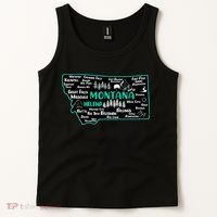 Cute map of Montana Helena Missoula Billings Kalispell Tank Top thumb 2