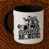 Cowboy Mode On Great Gift Horse Western Bull Rodeo Cowboy Great Gift Coffee Mug thumb 2