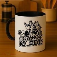 Cowboy Mode On Great Gift Horse Western Bull Rodeo Cowboy Great Gift Coffee Mug thumb 4