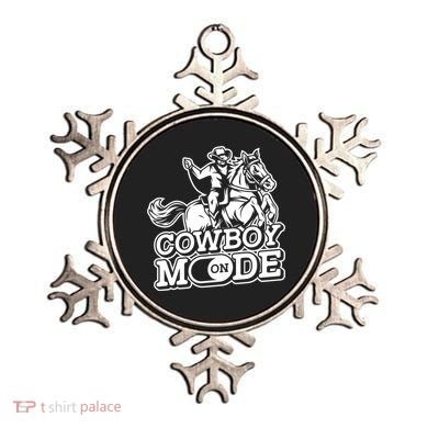 Cowboy Mode On Great Gift Horse Western Bull Rodeo Cowboy Great Gift Ornament