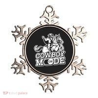 Cowboy Mode On Great Gift Horse Western Bull Rodeo Cowboy Great Gift Ornament thumb 0
