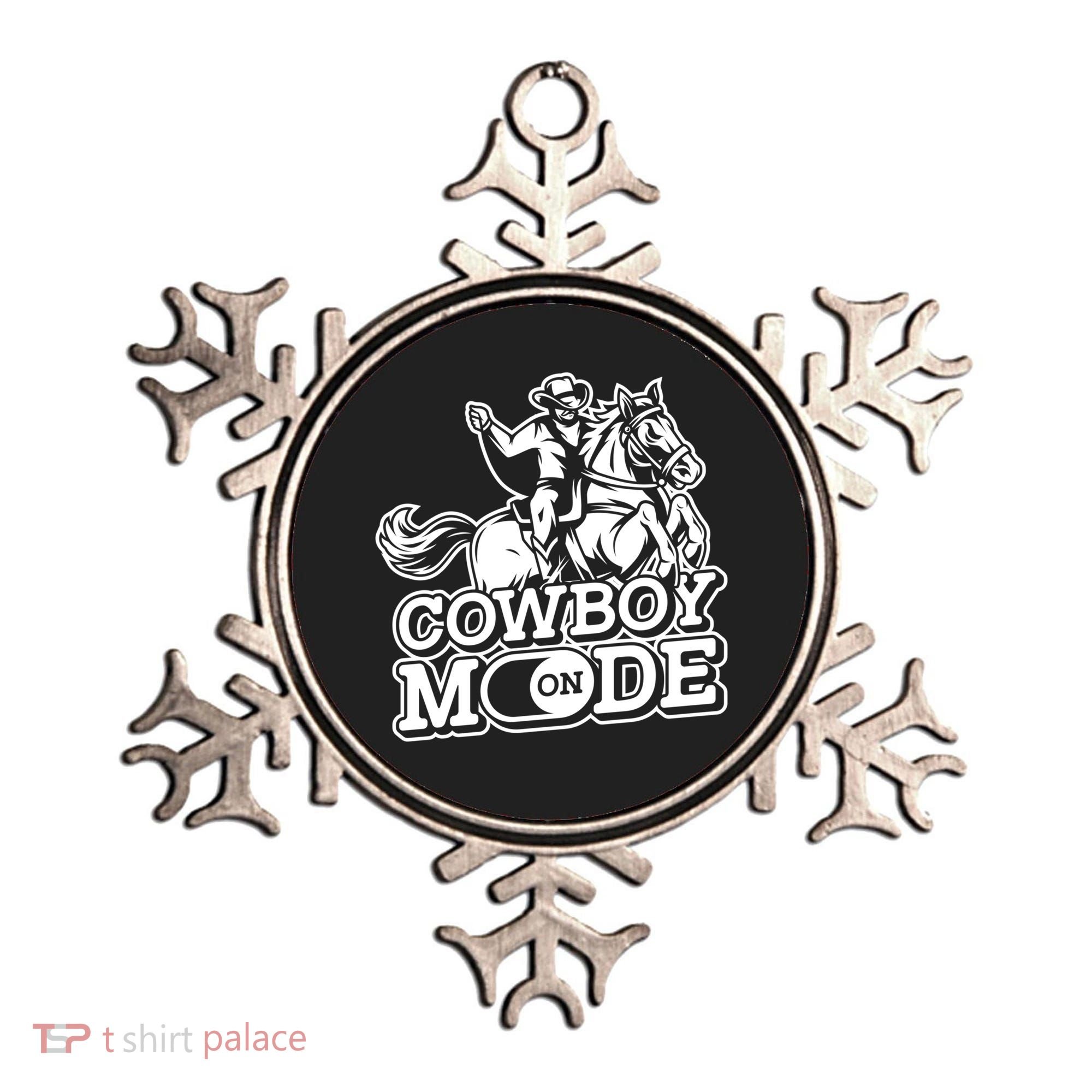 Cowboy Mode On Great Gift Horse Western Bull Rodeo Cowboy Great Gift Ornament