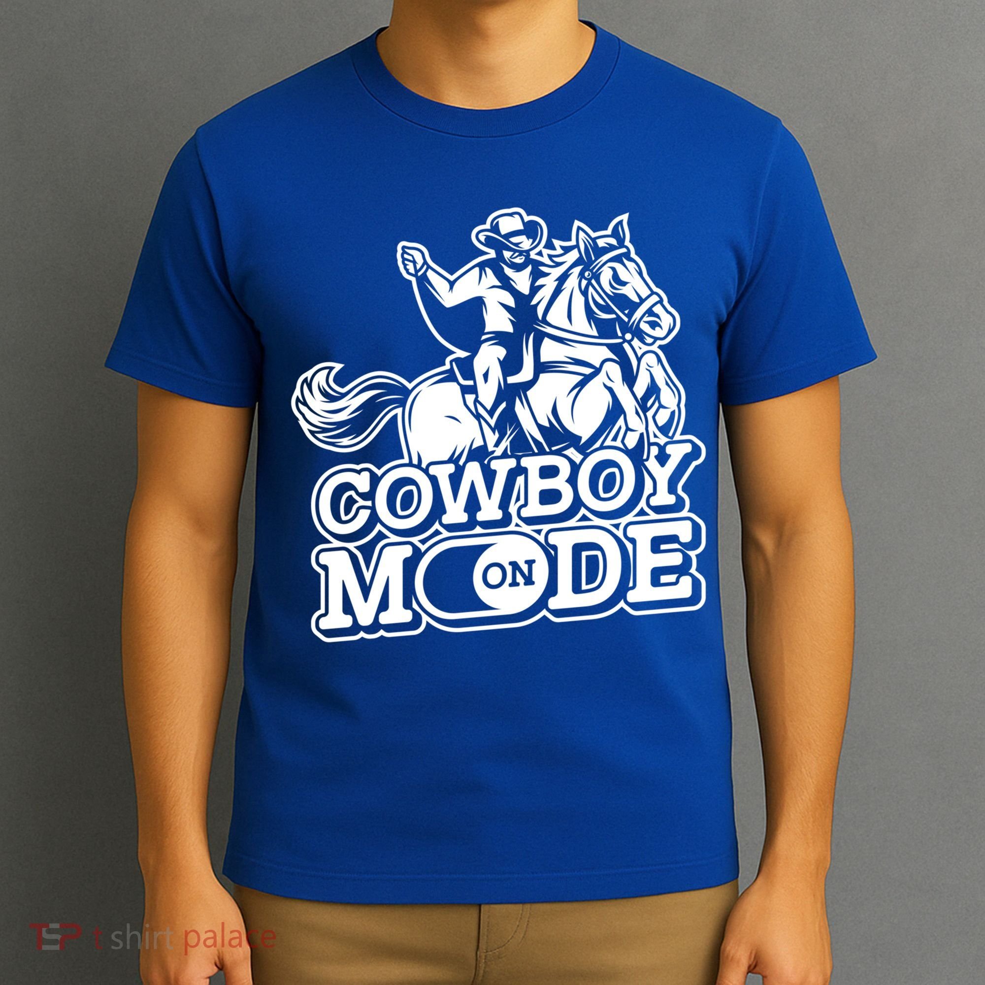 Cowboy Mode On Great Gift Horse Western Bull Rodeo Cowboy Great Gift T-Shirt