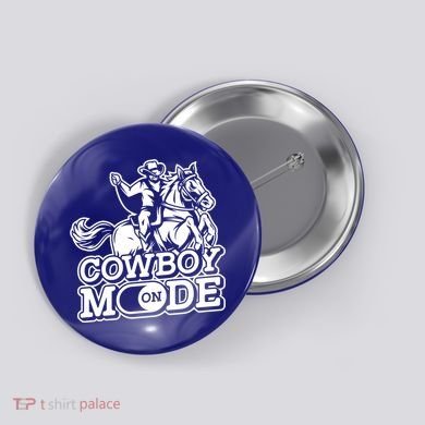 Cowboy Mode On Great Gift Horse Western Bull Rodeo Cowboy Great Gift Button