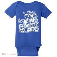 Cowboy Mode On Great Gift Horse Western Bull Rodeo Cowboy Great Gift Baby Bodysuit thumb 0