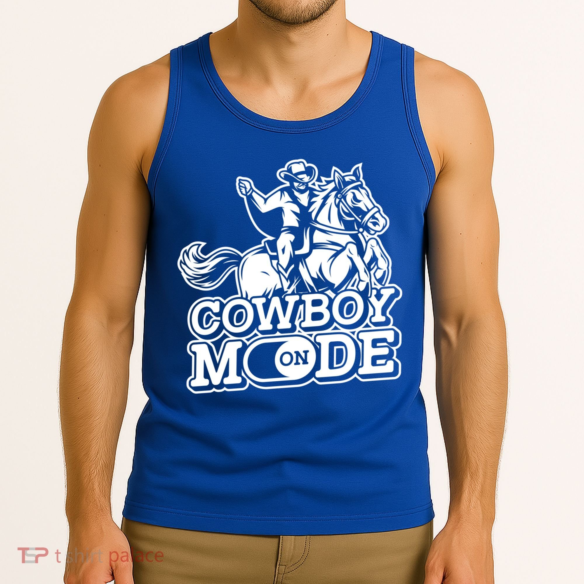Cowboy Mode On Great Gift Horse Western Bull Rodeo Cowboy Great Gift Tank Top