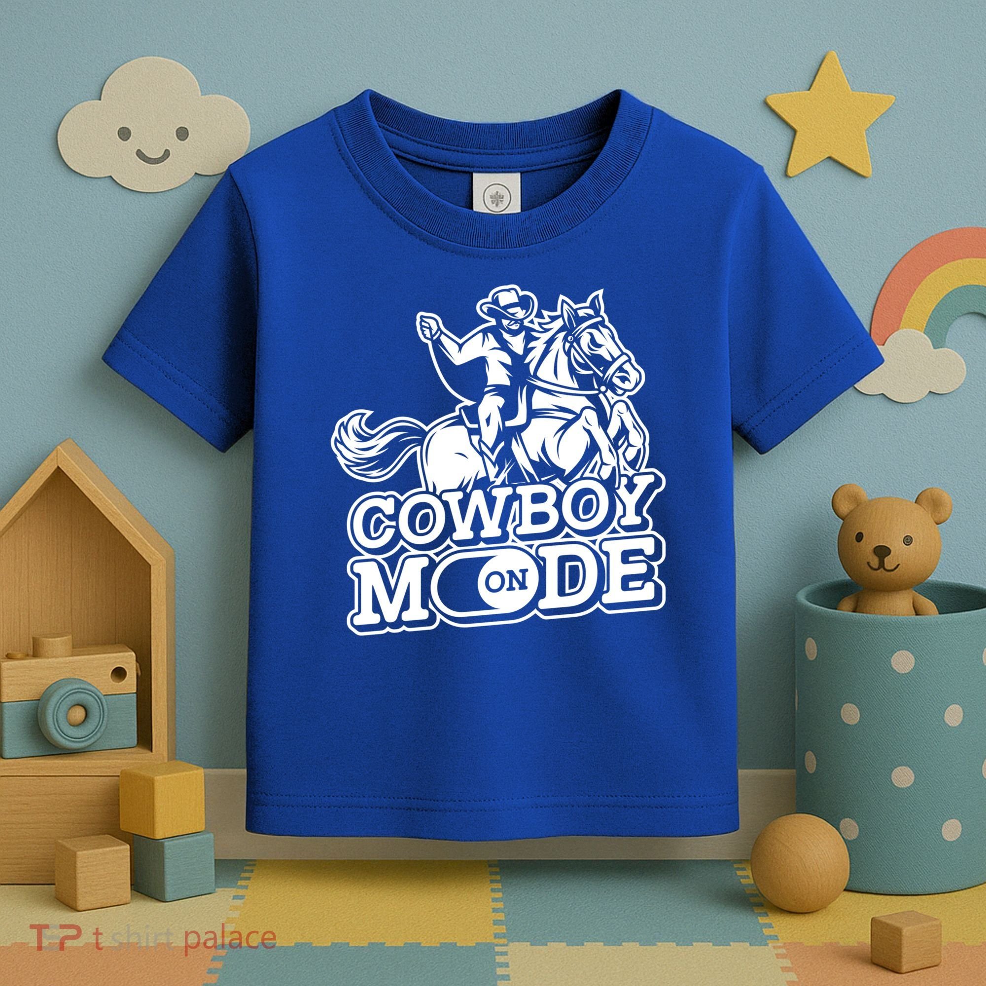 Cowboy Mode On Great Gift Horse Western Bull Rodeo Cowboy Great Gift Toddler T-Shirt