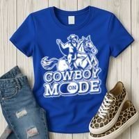 Cowboy Mode On Great Gift Horse Western Bull Rodeo Cowboy Great Gift Women's T-Shirt thumb 3